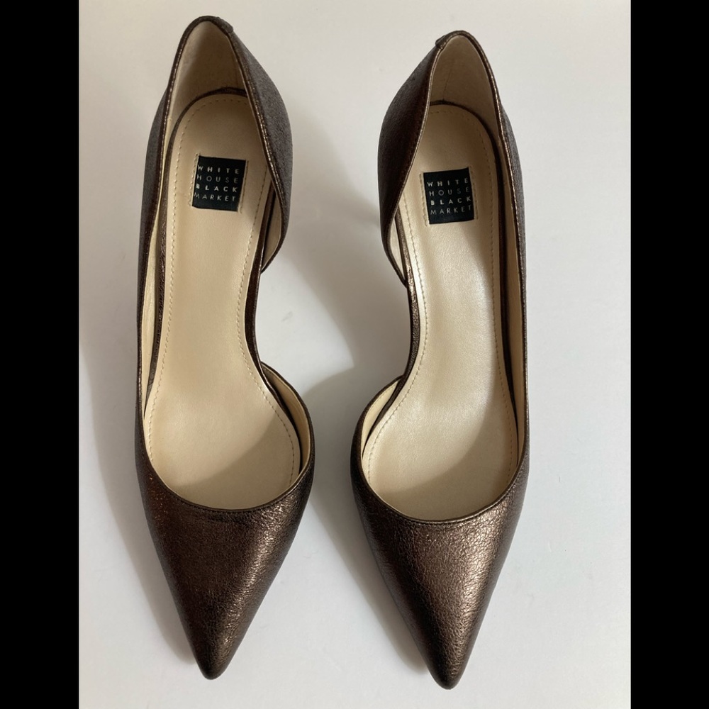 Pre-Owned White House Black Market Metallic Brown High Heel Shoe 7.5M